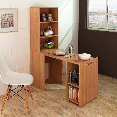 Escrivaninha Dobrável com Estante Multiuso ME4171 Moderno MDP 54CM Amêndoa Tecno Mobili