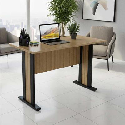 Escrivaninha Home Office com Tampo Chanfrado MDP 117CM Amêndoa com Preto Tecno Mobili