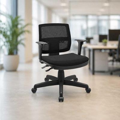 Cadeira Escritório Brizza Executiva Ergonômica Nr17 Mesh Vinil Rodízios Giratória Preta Plaxmetal