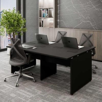 Plataforma de Trabalho 4 Lugares Pé Painel F5 sem Gavetas MDF MDP Preto F5 Office