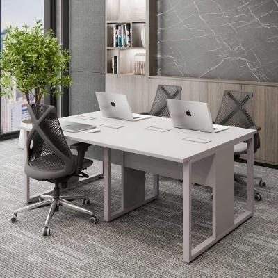 Plataforma de Trabalho 4 Lugares Pé Metal 180CM Cinza F5 Office