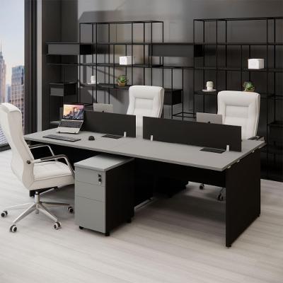 Plataforma de Trabalho para Escritório Linha Corporativa Alto Padrão 3 Gavetas MDP 240CM Cinza