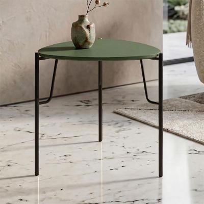 Mesa Lateral Bend Triangular MDF Metal Musgo com Preto Casa Lar Shop