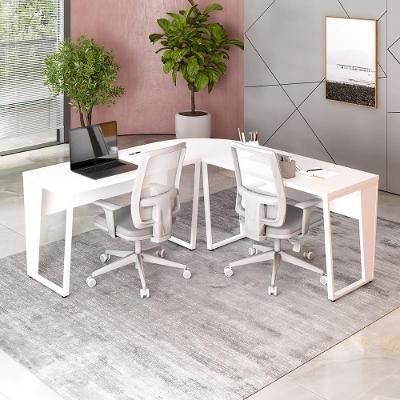 Mesa em l Escritório Mesa em l Escritório Pés Metal 180CM Branco F5 Office