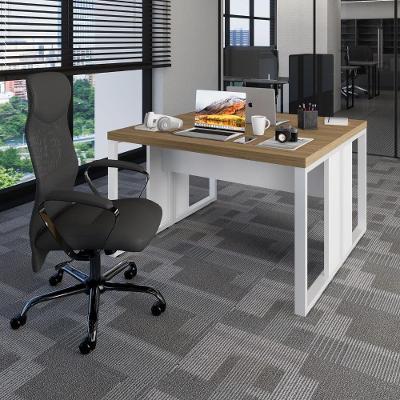 Plataforma de Trabalho para 2 Pessoas Pés Metal 120CM Macadâmia com Branco F5 Office