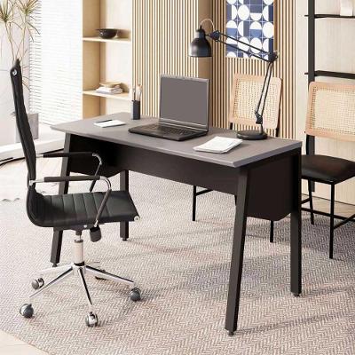 Escrivaninha para Escritório Tampo Chanfrado MDP 120CM Cinza Sagrado com Preto F5 Office