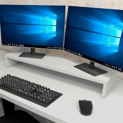 Suporte para Monitor F5 para 2 Telas MDF Mesa de Escritório Cinza F5 Office