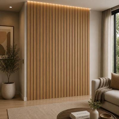 Painel Decorativo Ripado para Sala de Estar Multifuncional 100% MDF Louro Casa Lar Shop 160CM