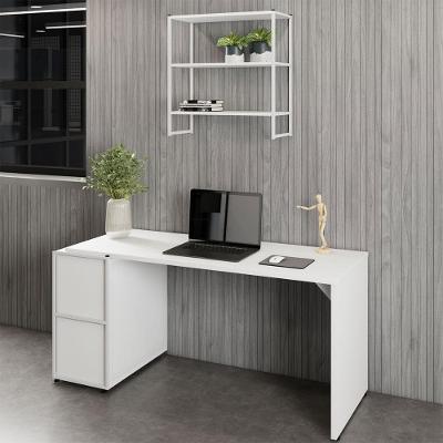 Mesa para Escritório com Nicho Aéreo Industrial 150CM Branco F5 Office
