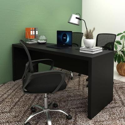 Mesa para Escritório Linha Office MDP 180CM Preto Tecno Mobili