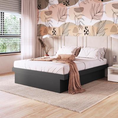 Cama Box Casal Flutuante com Box Baú para Armazenamento Grafite