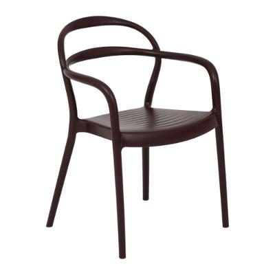 Cadeira Sissi com Braços Estrutura em Plástico Polipropileno Marrom Tramontina 54CM