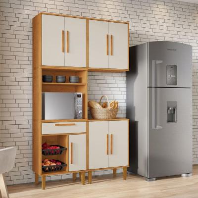 Cozinha Completa Lorena 7 Portas 1 Gaveta MDP 121,5CM Off White Kaiki Móveis