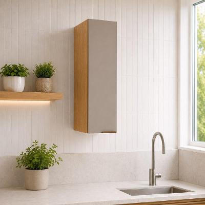 Armário Aéreo Vitra 20CM 1 Porta MDF MDP Laqueado Café Luciane Móveis