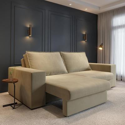 Sofá Capri 3 Lugares Retrátil 232CM Bege Suede CIALAR MÓVEIS
