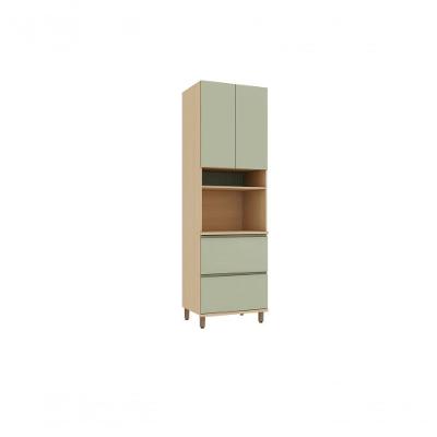 Paneleiro Torre Domus 3 Portas 1 Gaveta MDF 70CM Verde UV Luciane Móveis