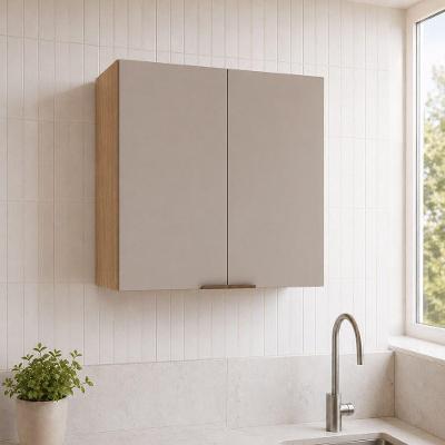 Armário Aéreo Vitra 80CM 2 Portas MDF Marrom Luciane Móveis