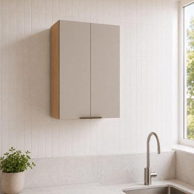 Armário Aéreo Vitra 60CM 2 Portas MDF Freijo e Mocca Luciane Móveis