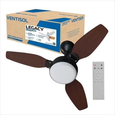 Ventilador de Teto Ventisol 126W 120CM 3 Pás 6 Velocidades Prata Legacy com Motor Inverter Bivolt