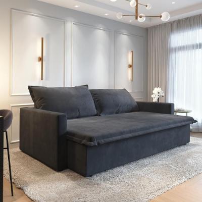 Sofá Cama Coimbra 4 Lugares Reclinável 200CM Grafite Suede
