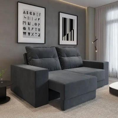 Sofá Aurora 2 Lugares Retrátil e Reclinável 140CM Grafite CIALAR MÓVEIS