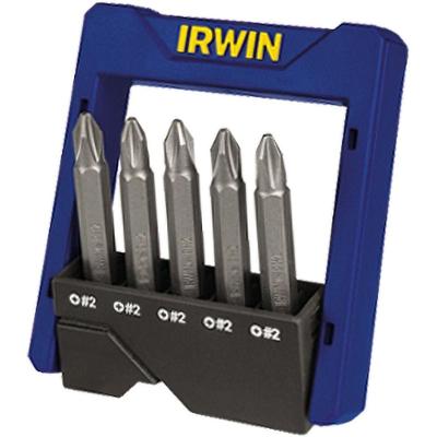 Jogo de Bits Ponteiras 1865323 para Parafusos Phillips PH2 Encaixe Sextavado 1-4 5 Peças Irwin