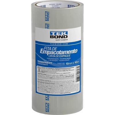 Fita Adesiva 66254430968 Empacotamento Desenrolamento Fácil Transparente Polipropileno Tekbond