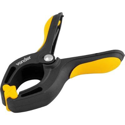 Grampo com Mola GM 004 para Fixar Peças em Colagem Preto e Amarelo Vonder