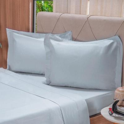 Jogo de Cama Solteiro 200 Fios Liso 3 Peças 100% Algodão Cinza Tessi