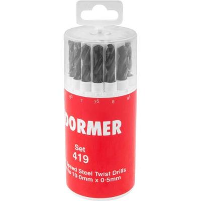 Jogo de Brocas A100 Aço Rápido HSS Din 338 1,0mm a 10,0mm 19 Peças Dormer