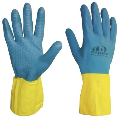 Luva de Látex para Proteção Química DA-224D Alta Resistência Contra Produtos Abrasivos Azul Danny