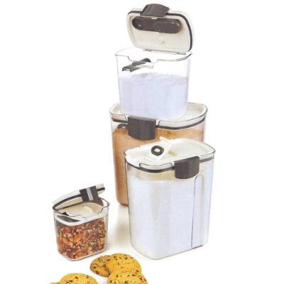 Kit 4 Potes Herméticos de Plástico para Cozinha Vedação Hermética Transparente Top Rio Comercial