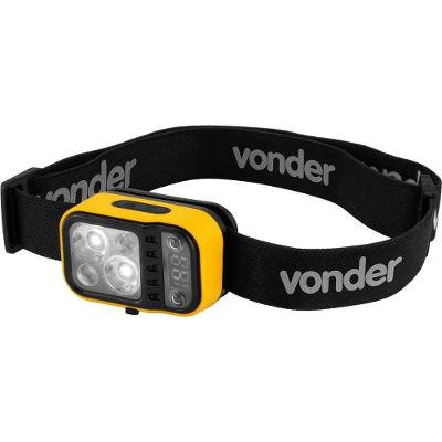 Lanterna de Cabeça Recarregável Vonder LCV 220 LED Cree Xte USB Tipo C Amarela e Preta