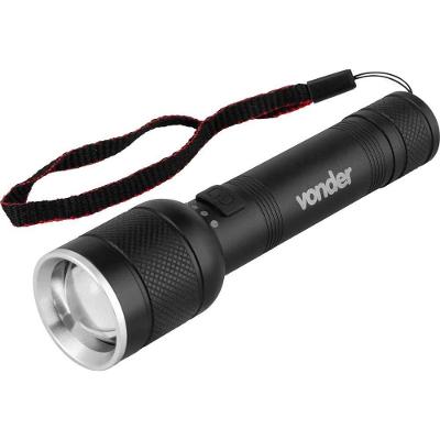 Lanterna Recarregável LRV 400 LED Alto Brilho Ajuste de Foco 400LM Preta Vonder