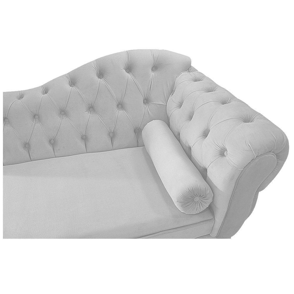 Diva Recamier Diana 130Cm Lado Esquerdo Suede - Amarena Móveis Cor Branco - 4