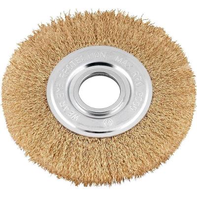 Escova Circular de Aco Latonado 6 X 1-2 para Limpeza de Pecas com Bucha de Reducao Vonder