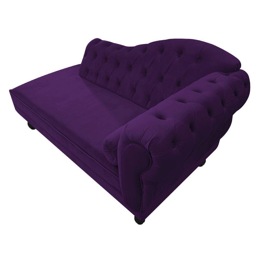 Diva Recamier Diana 130Cm Lado Esquerdo Suede - Amarena Móveis Cor Roxo - 4