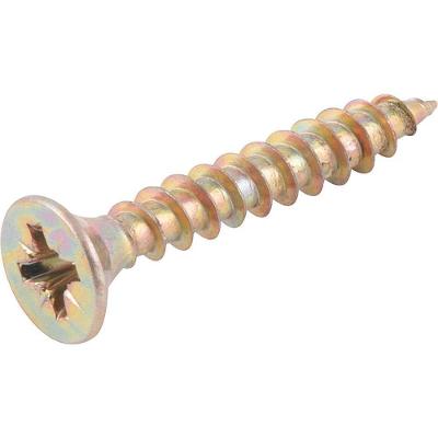 Parafuso para Madeira Chipboard Cabeça Chata Fenda Cruzada Phillips Bicromatizado 6,0mm X 40,0mm