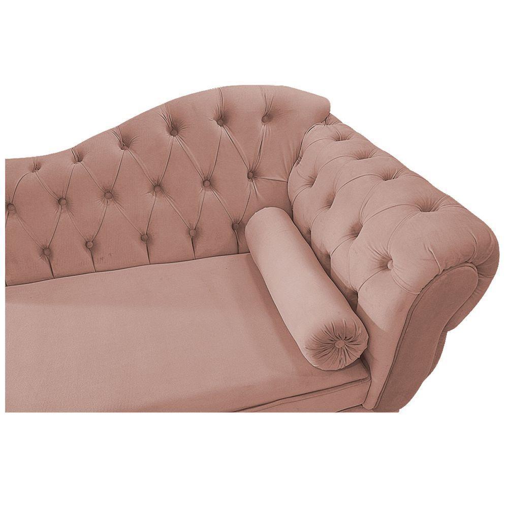 Diva Recamier Diana 130Cm Lado Esquerdo Suede - Amarena Móveis Cor Rosê - 3