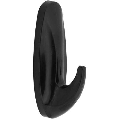 Gancho Plástico Adesivo Gancho Plástico Adesivo para Pendurar Objetos em Geral Preto com 3 Peças