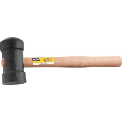 Martelo de Borracha 60 mm Cabo em Madeira para Assentamento de Pisos Preto Vonder