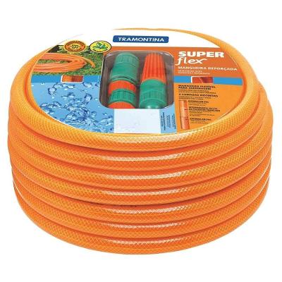 Mangueira para Jardim 1-2 X 30 m com Engates Rápidos Esguicho Laranja Tramontina