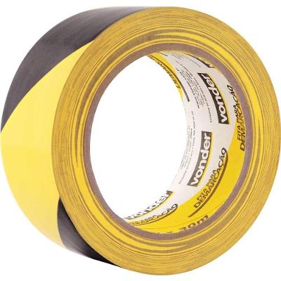 Fita Adesiva para Demarcacao 48MM X 30M Zebrada para Sinalizar Superficies de Risco Vonder