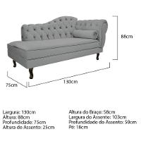 Diva Recamier Diana 130Cm Lado Esquerdo Corano - Doce Sonho Móveis Cor Branco - 6