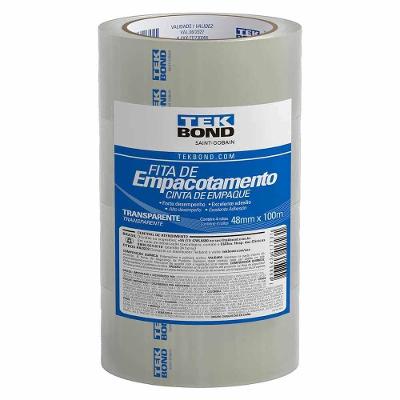 Fita Adesiva 17000013919 Empacotamento e Fechamento Desenrolamento Fácil Transparente Tekbond
