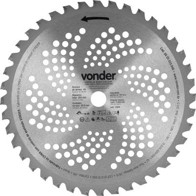 Lâmina Circular para Roçadeira 6805020040 com Vídea Aço Especial 255MM X 20MM 40 Dentes Vonder