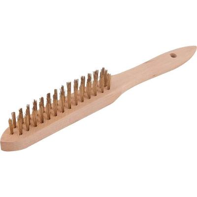 Escova Manual com Cerdas de Latão para Limpeza de Peças 3 Fileiras Madeira Vonder
