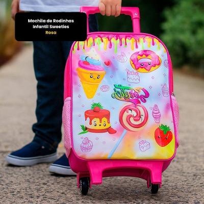 Mochila Infantil de Rodinhas First Bikes Sweeties Poliéster Rosa Único