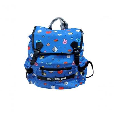 Mochila Infantil de Costas Miniso Brasil Fechamento Tipo Saco Poliester Azul BT21