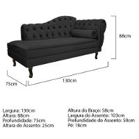 Diva Recamier Diana 130Cm Lado Esquerdo Linho - Amarena Móveis Cor Cinza Escuro - 8